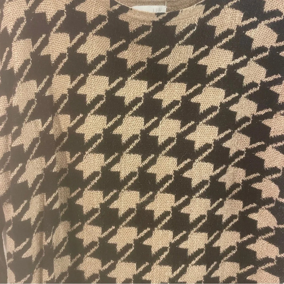 J. Jill Womens Tan And Black Houndstooth Sweater Women Size XS 100% Cotton - Picture 6 of 6